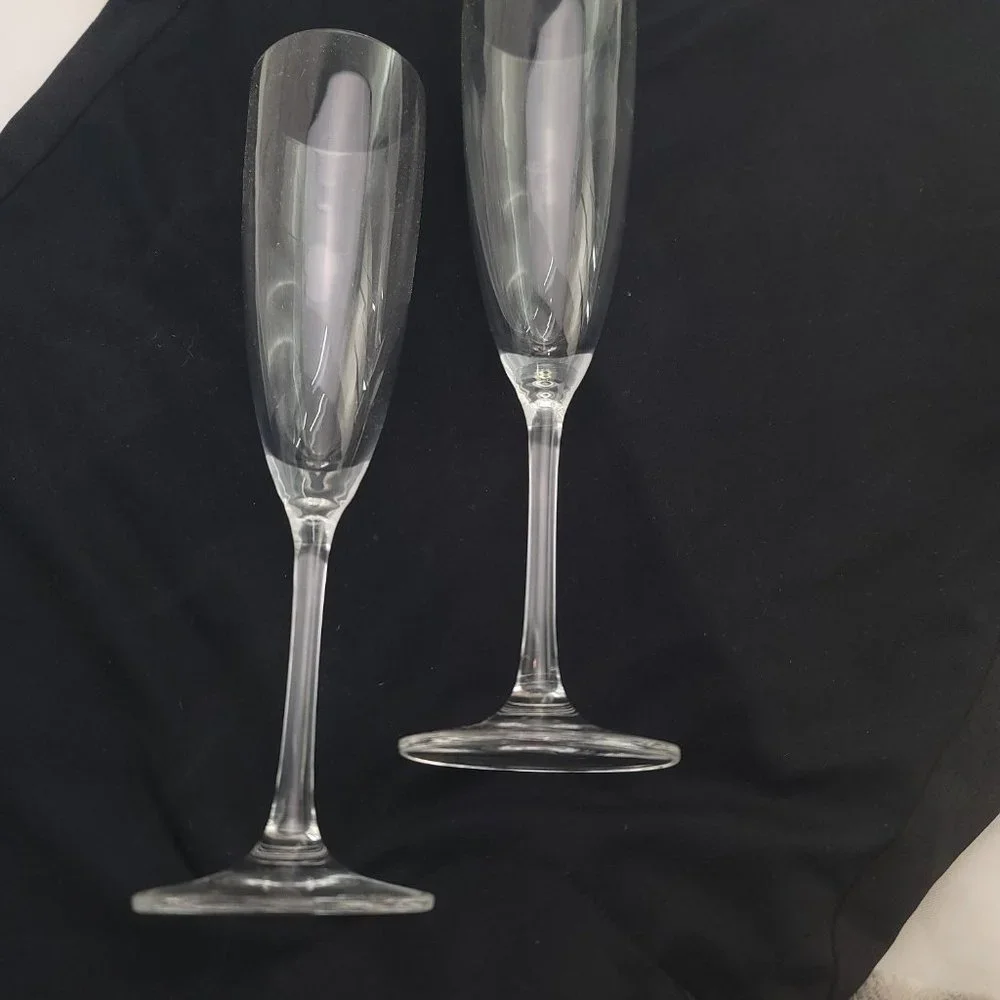 Set Of 2 Longaberger 90096 Collector Club Table Top Champagne Wedding Flutes